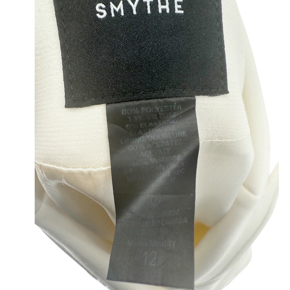 Smythe Wrap Asymmetrical Single Breasted Blazer Cream Ivory White Suit Jacket 12 - Picture 4 of 11